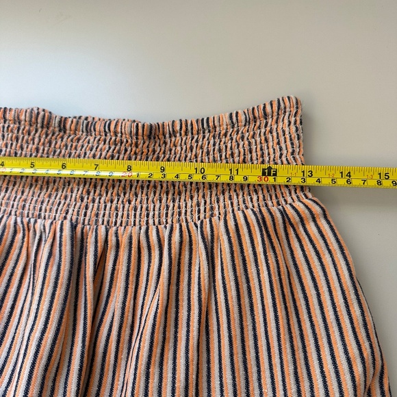 THML Striped Smocked Cotton Ruffle Mini Skirt | Size Small - Picture 6 of 8